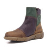 Botins Redlove Alma marrons de pell combinada amb verd i sola lleugera