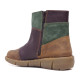 Botines Redlove Alma marrones de piel combinada con verde y suela ligera - Querol online