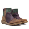 Botins Redlove Alma marrons de pell combinada amb verd i sola lleugera