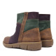 Botines Redlove Alma marrones de piel combinada con verde y suela ligera - Querol online