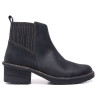 Botins de taló Redlove Vero negres de pell amb taló ample i costures en contrast