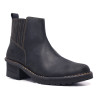 Botins de taló Redlove Vero negres de pell amb taló ample i costures en contrast