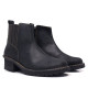 Botines tacón Redlove Vero negros de piel con tacón ancho y costuras en contraste - Querol online