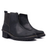 Botins de taló Redlove Vero negres de pell amb taló ample i costures en contrast