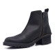 Botins de taló Redlove Vero negres de pell amb taló ample i costures en contrast - Querol online