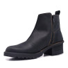 Botins de taló Redlove Vero negres de pell amb taló ample i costures en contrast