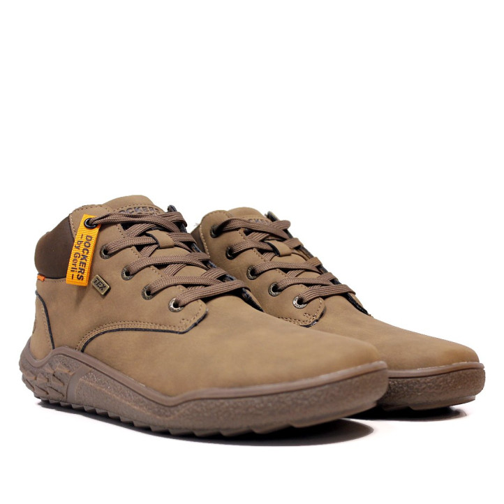 Botines DOCKERS by Gerli marrones con cordones y suela deportiva dentad - Querol online