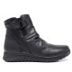 Botines planos 48H negros con cremallera, hebilla lateral y cuña baja - Querol online