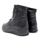 Botines planos 48H negros con cremallera, hebilla lateral y cuña baja - Querol online