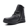 Botines planos 48H negros con cremallera, hebilla lateral y cuña baja