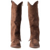 Botas Querol cowboy marrón chocolate de efecto ante con detalles trenzados