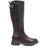 Botas Querol altas marrón chocolate estilo motero con hebillas y suela track