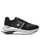 Zapatillas U.S. POLO ASSN. de mujer negras con plataforma y detalles plateados - Querol online