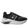 Zapatillas U.S. POLO ASSN. de mujer negras con plataforma y detalles plateados