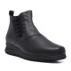 Botines Suite009 negros de piel suave con cuña baja y elásticos laterales - Querol online