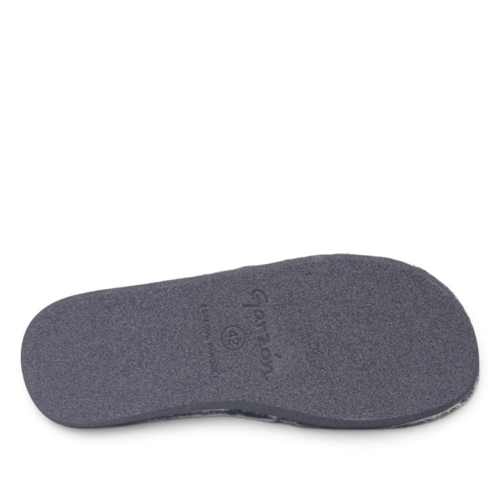 Zapatillas casa Garzon de hombre grises de cuadros con pelo interior - Querol online