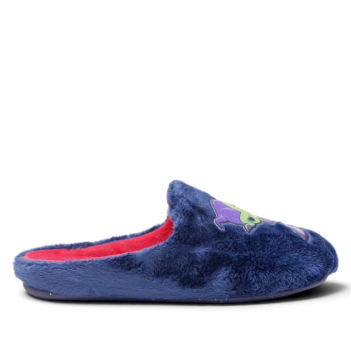 Zapatillas casa Garzon de niño azules de pelo con Spiderman y Duende Verde - Querol online