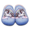 Zapatillas casa Garzon de niña azules con unicornio, arcoíris y detalles brillantes