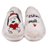 Zapatillas casa Garzon de mujer beige con Snoopy navideño y mensaje Christmas