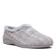 Zapatillas casa Garzon de mujer grises de punto trenzado con pelo interior - Querol online