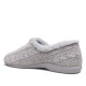 Zapatillas casa Garzon de mujer grises de punto trenzado con pelo interior - Querol online