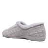 Zapatillas casa Garzon de mujer grises de punto trenzado con pelo interior