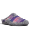 Zapatillas casa Garzon de cuadros multicolor con pelo interior y detalles grises