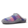 Zapatillas casa Garzon de cuadros multicolor con pelo interior y detalles grises
