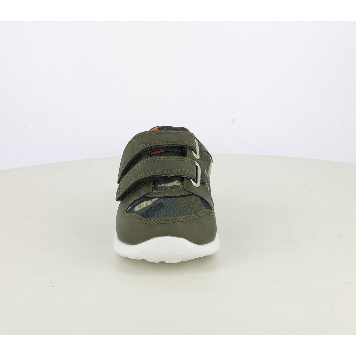 Zapatillas lona Sprox verdes con detalles naranjas - Querol online