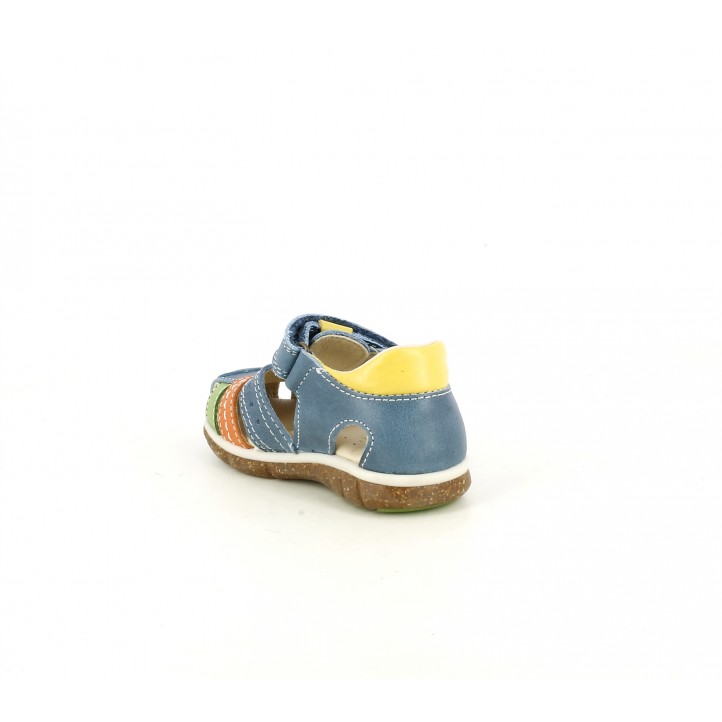sandalias Pablosky azules, amarillas, naranjas y verdes de piel - Querol online