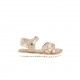 sandalias Kickers rosas de piel con detalle trenzado - Querol online