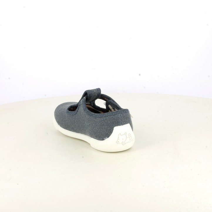 Zapatos Vul·ladi azul marino con suela de piel y velcro - Querol online