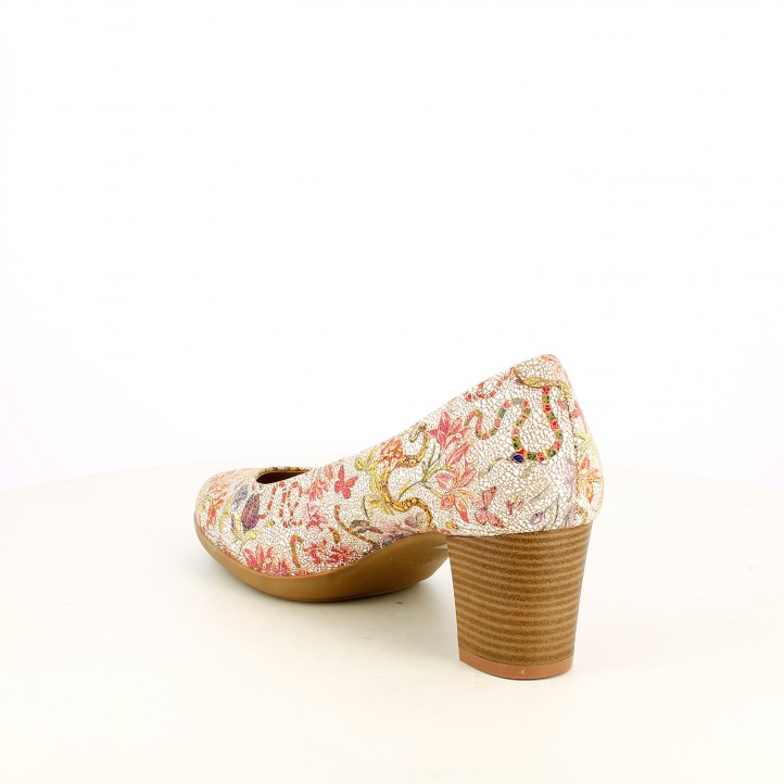 Zapatos tacón Suite009 con estampado de flores estilo mosaico - Querol online