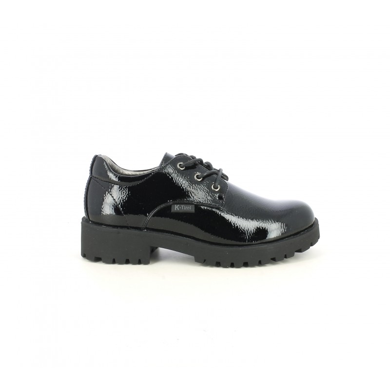 lado término análogo Sala Zapatos Negros De Charol Con Cordones K-Tinni | Querolets | Querol