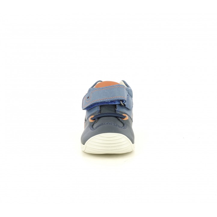 Zapatos Biomecanics azul marino con detalles en naranja, puntera reforzada - Querol online