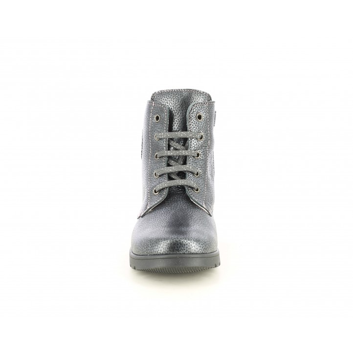 Botines Pablosky negro metalizado con logotipo en lentejuelas - Querol online