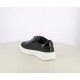 Zapatillas deporte QUETS! negros con cordones y cremallera en tejido brillante - Querol online