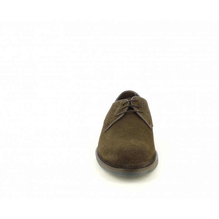 Zapatos vestir Be Cool marrones de serraje con cordones - Querol online