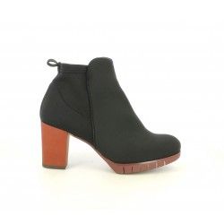 Botines tacón Slowwalk negros con tacon y suela rojos - Querol online