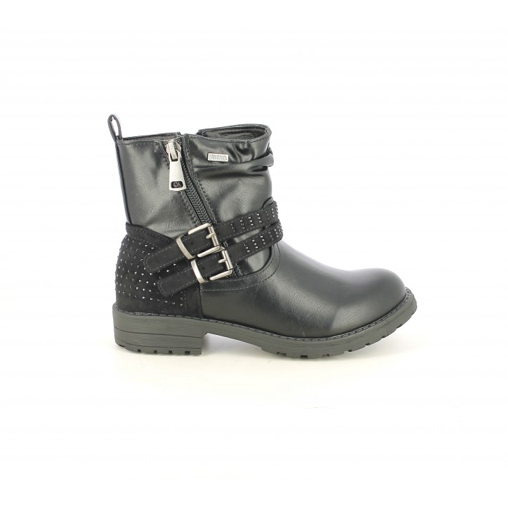 Botes MustangKids negres amb brillants, tires i sivelles - Querol online