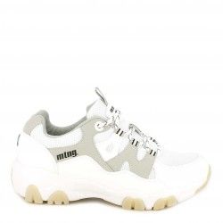 Sabatilles esportives Mustang blanques amb detalls en gris - Querol online