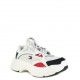 Zapatillas deportivas Tommy Hilfiger blancas fashion chunky con cordones y combinado con diferentes tejidos - Querol online