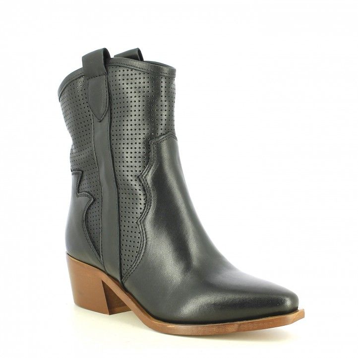 Botins de taló Redlove negres amb detalls calats en la canya - Querol online