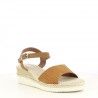 Sandalias cuña You Too marrón con media suela de esparto cierre con hebilla