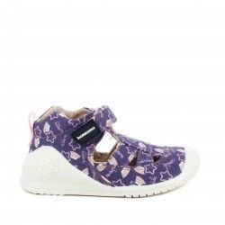 Sandàlies abotinades Biomecanics lila capdavantera reforçada sola flexible i plantilla de pell extraïble - Querol online