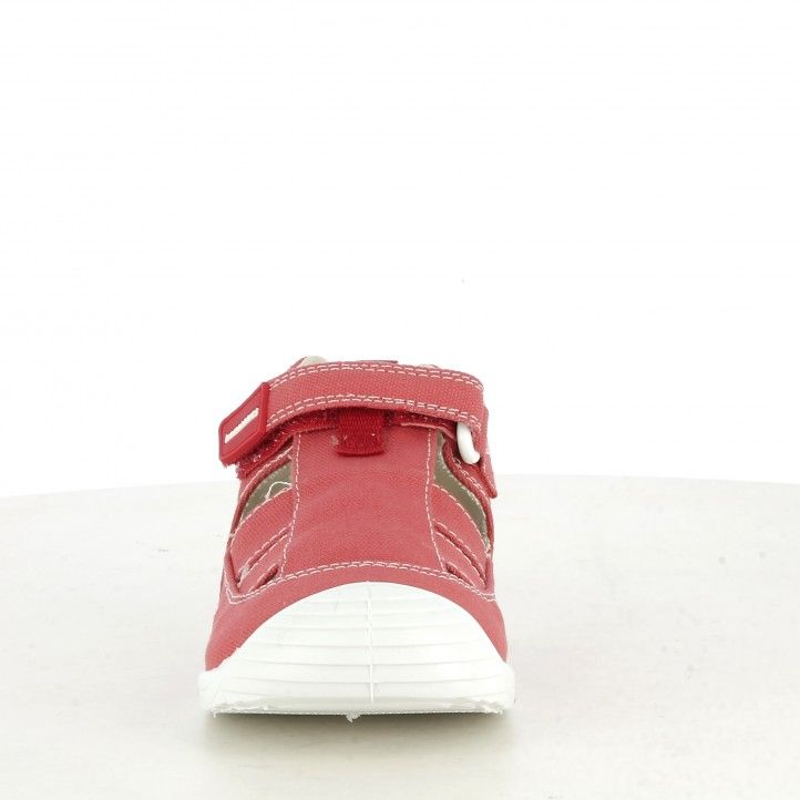 Sandalias abotinadas Biomecanics rojas de algodón plantilla de piel extraíble - Querol online