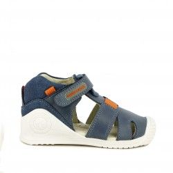 Sandàlies abotinades Biomecanics blau tancament amb velcro plantilla de pell màxima estabilitat - Querol online