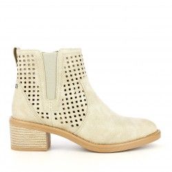 Botins de taló Maria Mare marrons amb elàstic lateral amb tanca  cremallera - Querol online