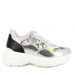 Sabatilles esportives Owel platejades combinació de textures i estampat de serp - Querol online