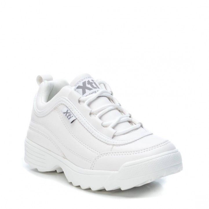 Zapatillas deporte XTI KIDS blancas de cordon suela de goma de 3cm 05703205 - Querol online